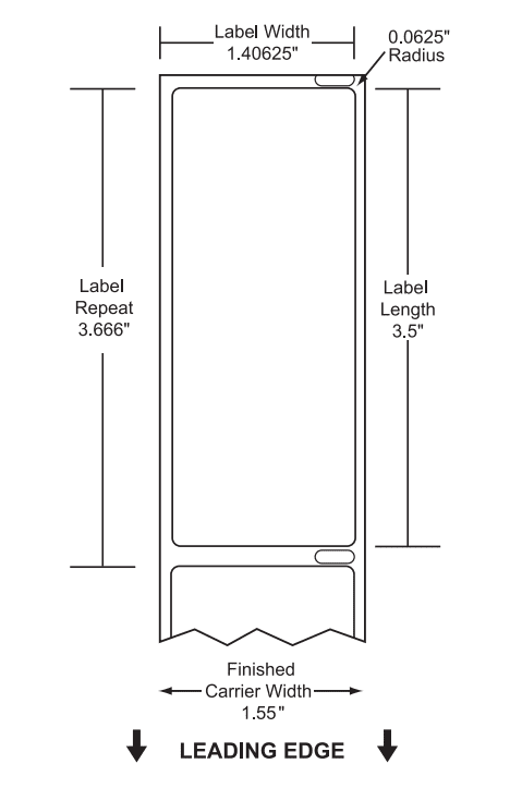 1.09375" x 3.5" Premium Direct Thermal Paper Label; No Perf; 1" Core; " OD; 20 Rolls/carton (350 Labels/roll)