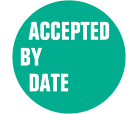 1 1/2" Circles Preprinted ACCEPTED, BY, DATE (8,000 Labels)