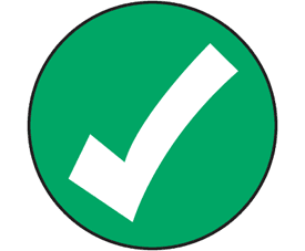 1 1/2" Circles Preprinted CHECKMARK (8,000 Labels)