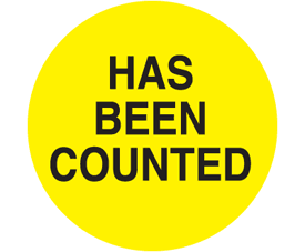 1 1/2" Circles Preprinted HAS BEEN COUNTED (8,000 Labels)