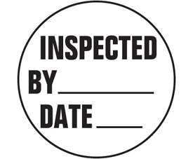 1 1/2" Circles Preprinted INSPECTED, BY, DATE (8,000 Labels)