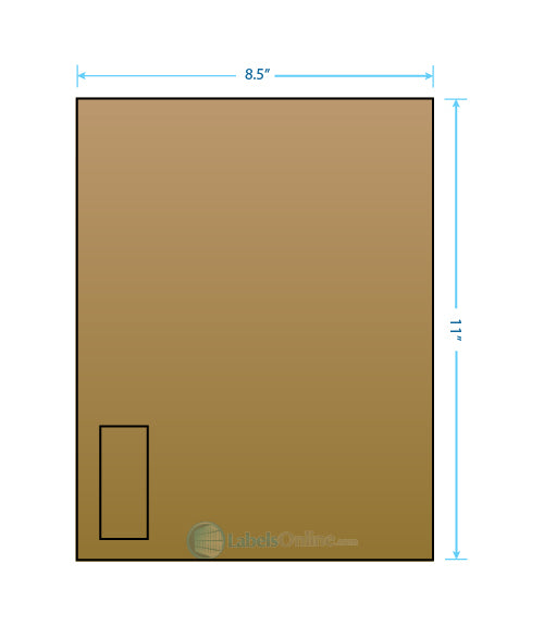 1.125" x 2.6875" - 1 up - Brown Kraft (Laser / Inkjet)