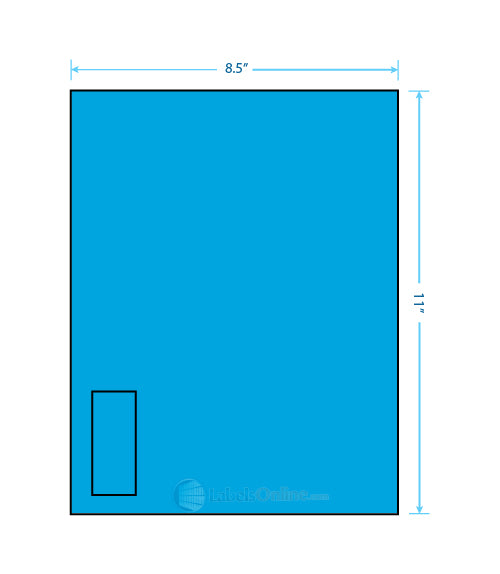 1.125" x 2.6875" - 1 up - Fluorescent Blue (Laser)