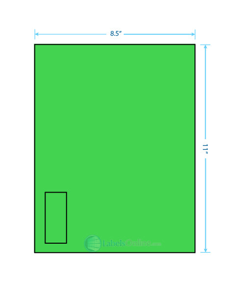 1.125" x 2.6875" - 1 up - Fluorescent Green (Laser)
