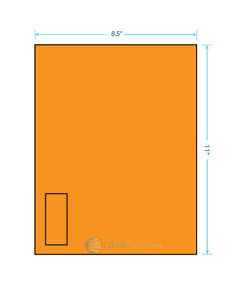 1.125" x 2.6875" - 1 up - Fluorescent Orange (Laser)