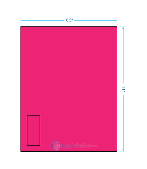 1.125" x 2.6875" - 1 up - Fluorescent Pink (Laser)