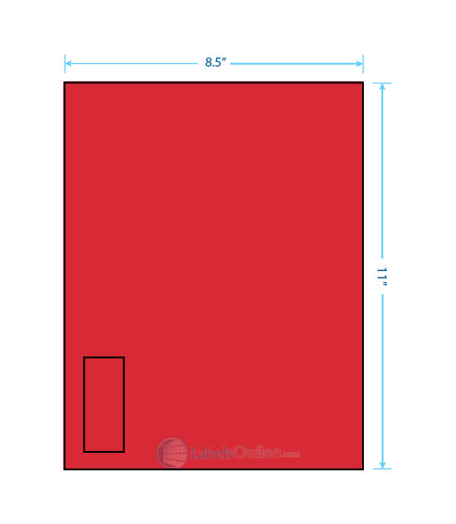 1.125" x 2.6875" - 1 up - Fluorescent Red (Laser)