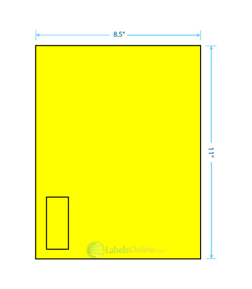 1.125" x 2.6875" - 1 up - Fluorescent Yellow (Laser)