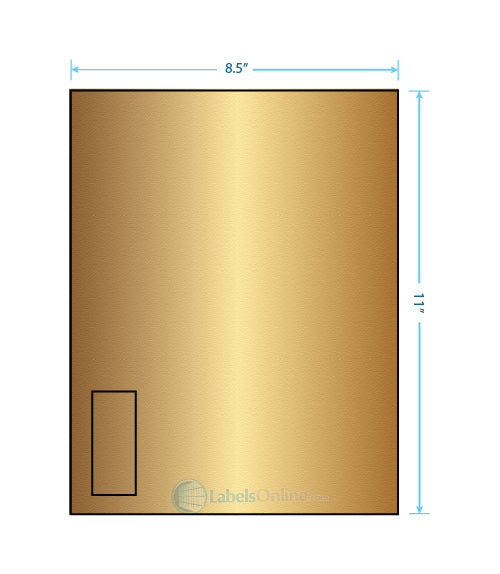 1.125" x 2.6875" - 1 up - Gold Foil (Laser)