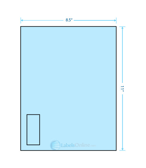 1.125" x 2.6875" - 1 up - Pastel Blue (Laser)