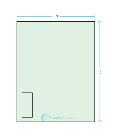 1.125" x 2.6875" - 1 up - Pastel Green (Laser)