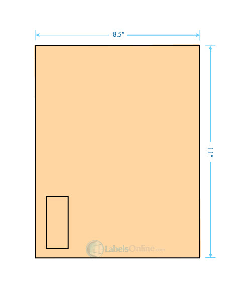 1.125" x 2.6875" - 1 up - Pastel Orange (Laser)