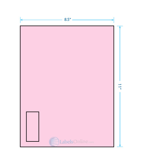 1.125" x 2.6875" - 1 up - Pastel Pink (Laser)