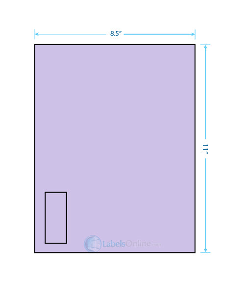 1.125" x 2.6875" - 1 up - Pastel Purple (Laser)