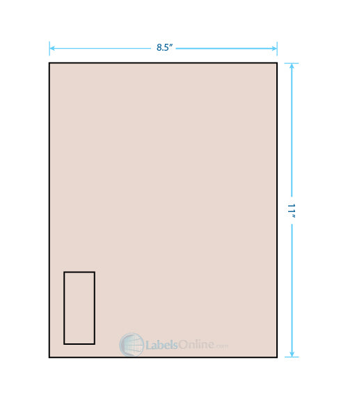 1.125" x 2.6875" - 1 up - Pastel Tan (Laser)