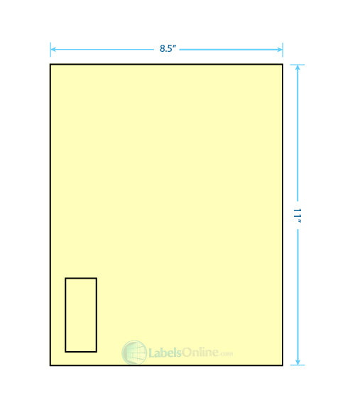 1.125" x 2.6875" - 1 up - Pastel Yellow (Laser)