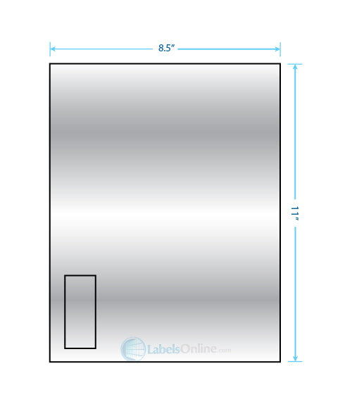 1.125" x 2.6875" - 1 up - Silver Foil (Laser)