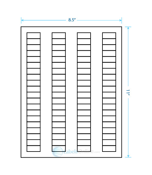 1.125" x .5" - 80 up - Aggressive Adhesive