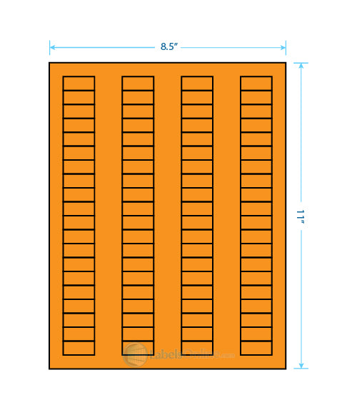 1.125" x .5" - 80 up - Fluorescent Orange