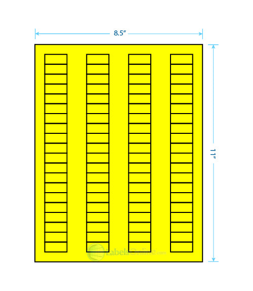 1.125" x .5" - 80 up - Fluorescent Yellow