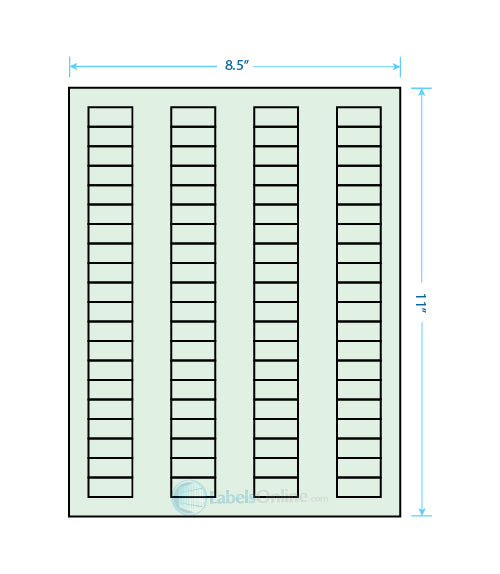 1.125" x .5" - 80 up - Pastel Green
