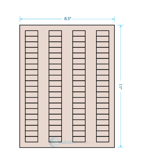 1.125" x .5" - 80 up - Pastel Tan