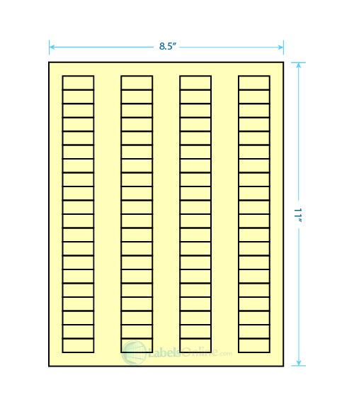 1.125" x .5" - 80 up - Pastel Yellow