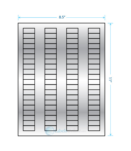 1.125" x .5" - 80 up - Silver Foil