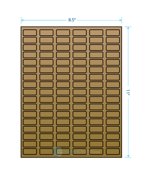 1.25" x .5" - 102 up - Brown Kraft