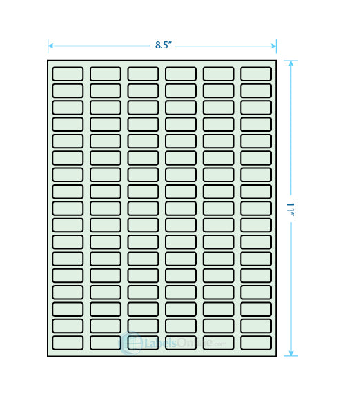 1.25" x .5" - 102 up - Pastel Green