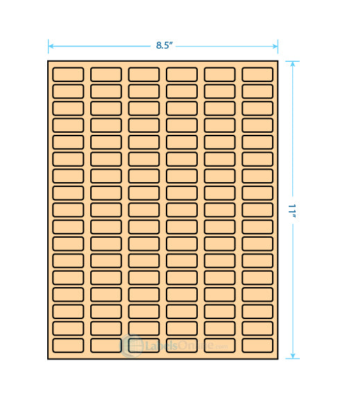1.25" x .5" - 102 up - Pastel Orange