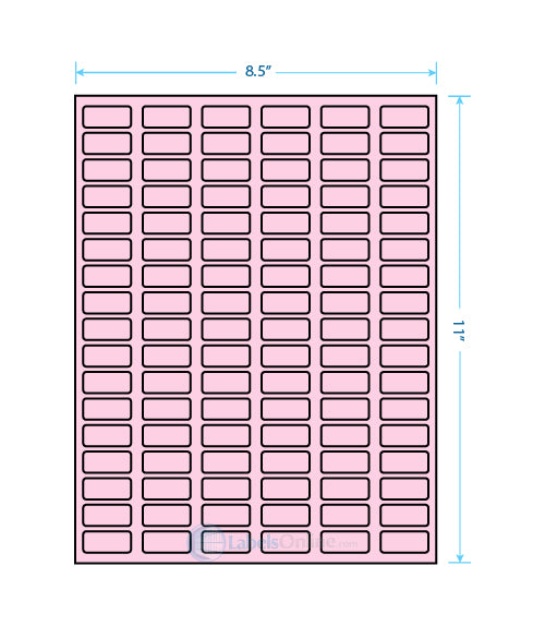 1.25" x .5" - 102 up - Pastel Pink