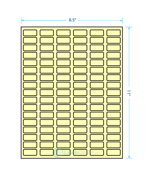 1.25" x .5" - 102 up - Pastel Yellow