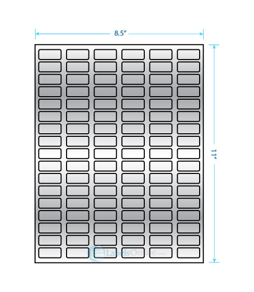 1.25" x .5" - 102 up - Silver Foil