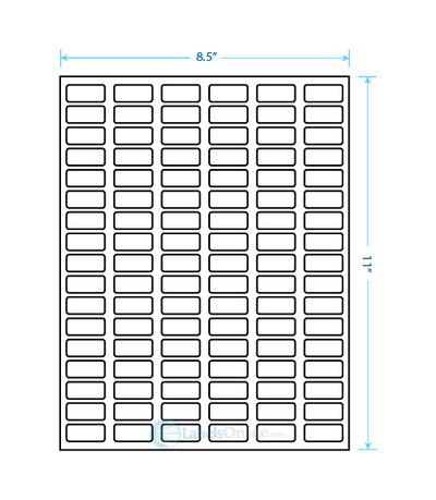 1.25" x .5" - 102 up - Standard White Matte