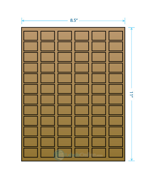 1.25" x .75" - 72 up - Brown Kraft