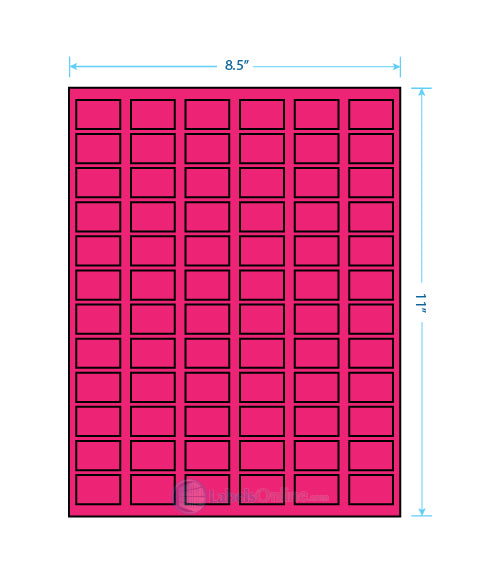 1.25" x .75" - 72 up - Fluorescent Pink