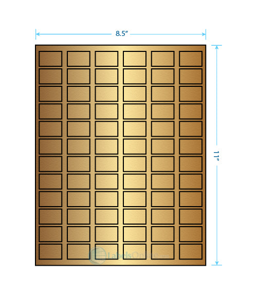 1.25" x .75" - 72 up - Gold Foil