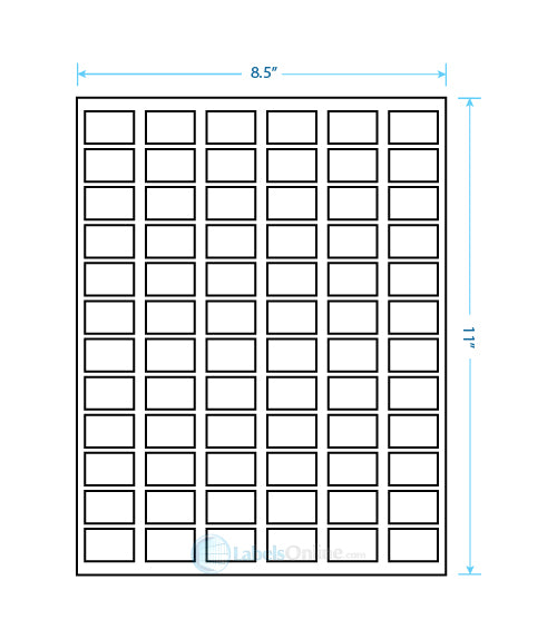 1.25" x .75" - 72 up - Opaque/Blockout