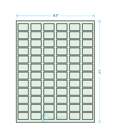 1.25" x .75" - 72 up - Pastel Green
