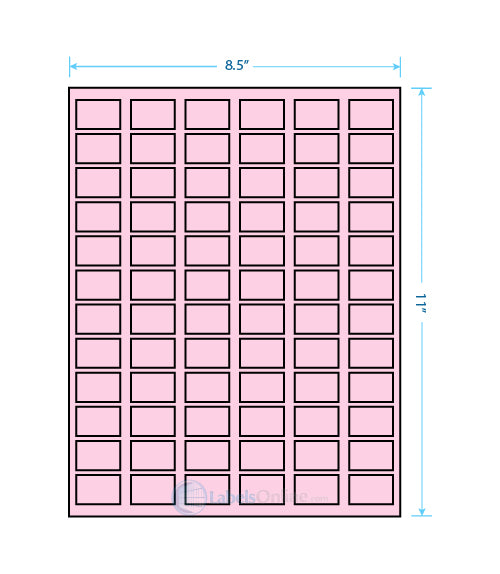 1.25" x .75" - 72 up - Pastel Pink