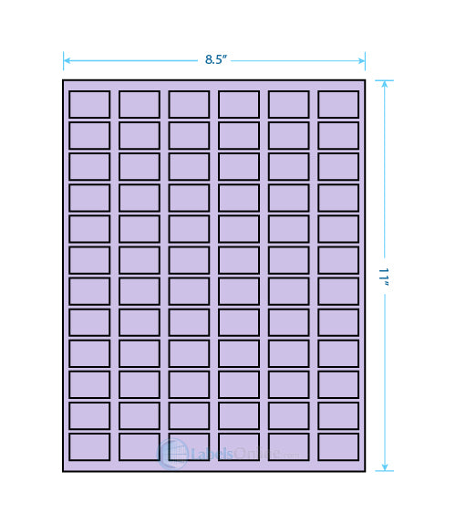 1.25" x .75" - 72 up - Pastel Purple
