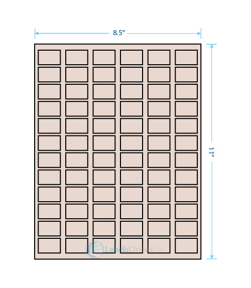 1.25" x .75" - 72 up - Pastel Tan