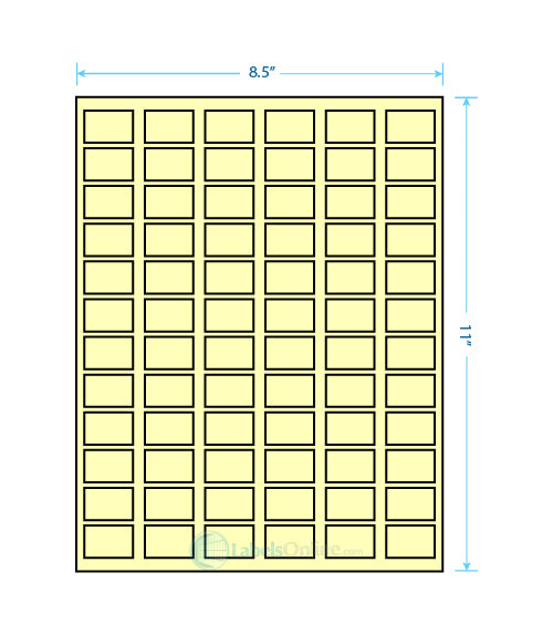 1.25" x .75" - 72 up - Pastel Yellow