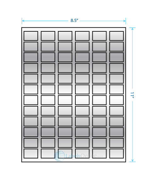 1.25" x .75" - 72 up - Silver Foil