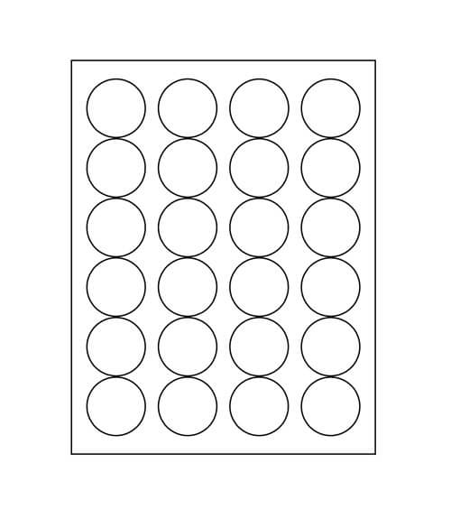 1 5/8" Diameter Circle Labels; 24 up; 100 sheets/case - Standard White Matte