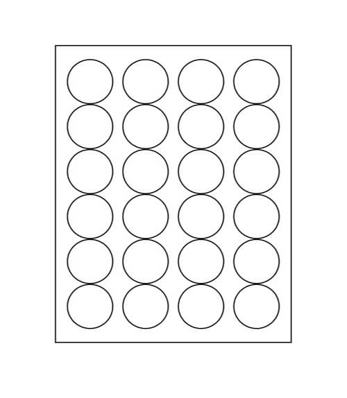 1 5/8" Diameter Circle Labels; 24 up; 250 sheets/case - Standard White Matte
