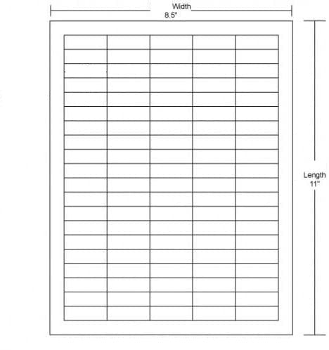 1.5" x 0.5" Laser/Inkjet Labels; 100 up (10,000 labels/case) - Standard White Matte