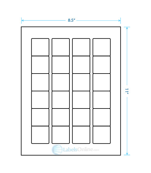 1.5" x 1.5" - 24 up - Crystal Clear