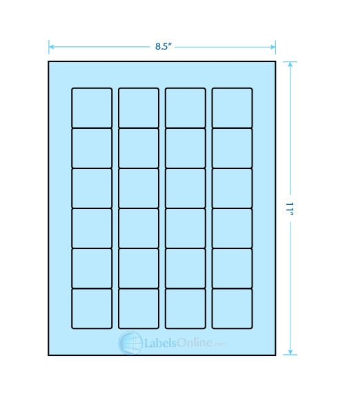 1.5" x 1.5" - 24 up - Pastel Blue